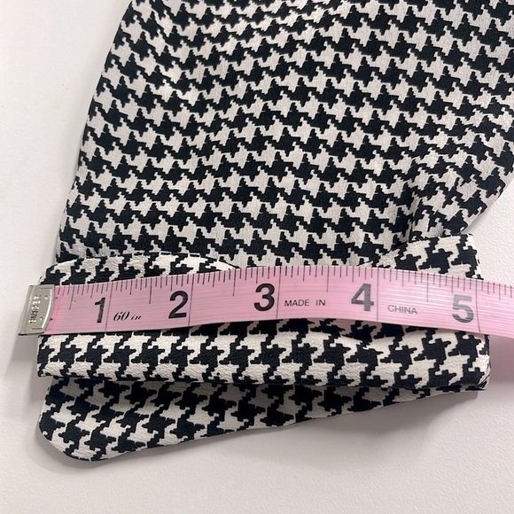 90s Y2K 100% silk top houndstooth Allison Taylor blouse black white size medium - Picture 6 of 11